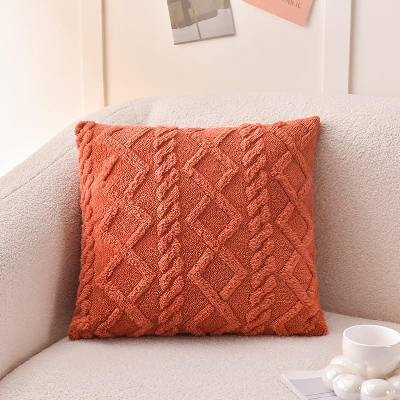 Set di 2 federe copricuscino moderne in morbido velluto, design double-face, per divano e soggiorno, federe quadrate 50 x 50 cm, 60 x 60 cm (confezione da 2)