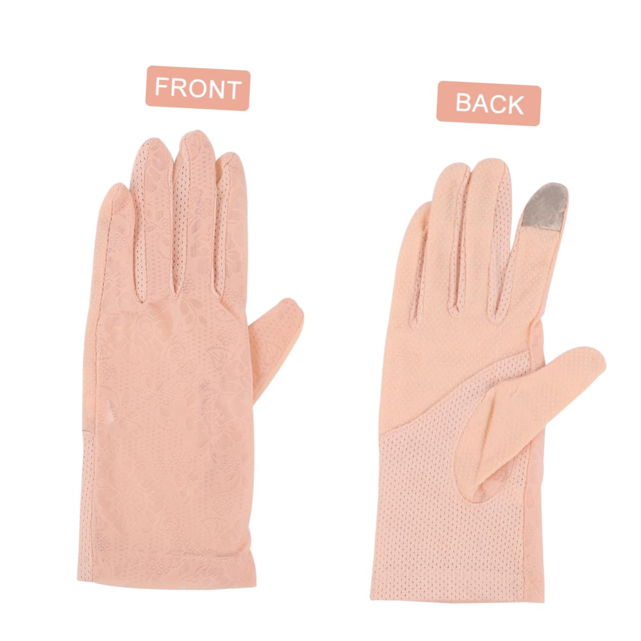 BRIGHTFUFU 1Pair Summer Ice Gloves for Women Protective Skid Outdoor Gloves for Driving and Gardening Breathable Hand Protection Light