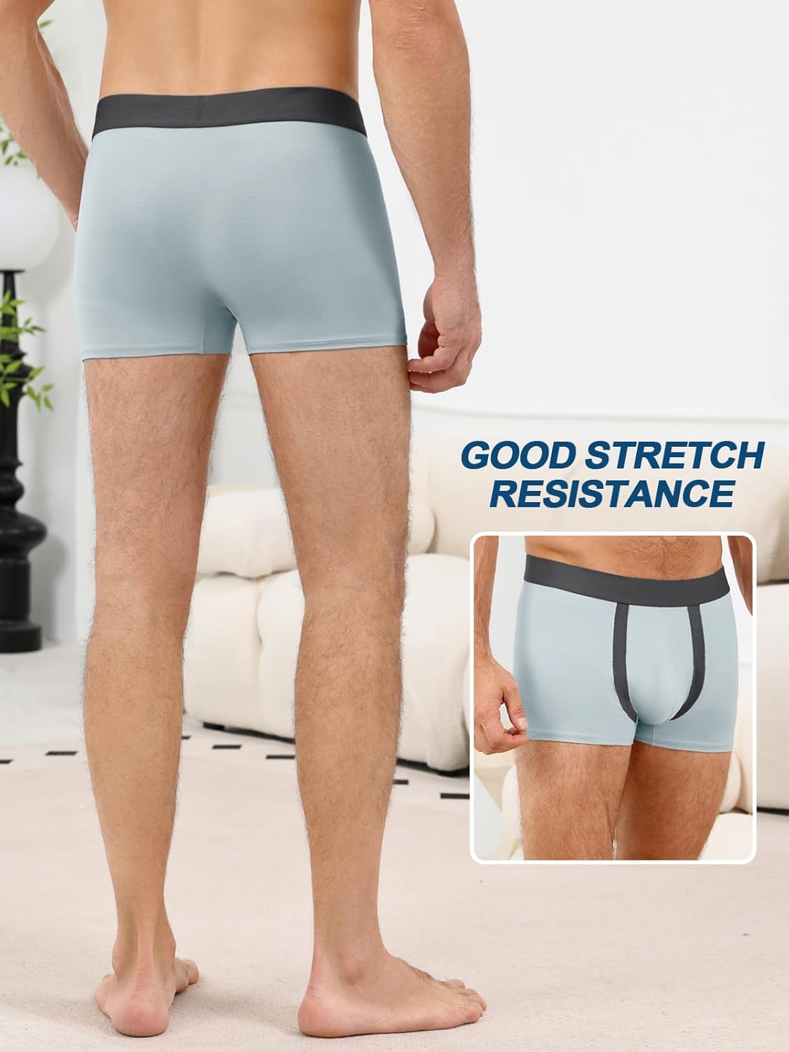 Auxo Mens Underwear Boxer Briefs With Pouch Modal Mesh Breathable Underwear No Riding Up Moisture Wicking 4 Pack - Image 5