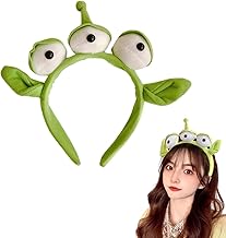 Dinghaole Bandeau à trois yeux en peluche, épingle à cheveux amusante pour le maquillage et le lavage du visage, bandeau mignon pour photo d'anime pour maquillage