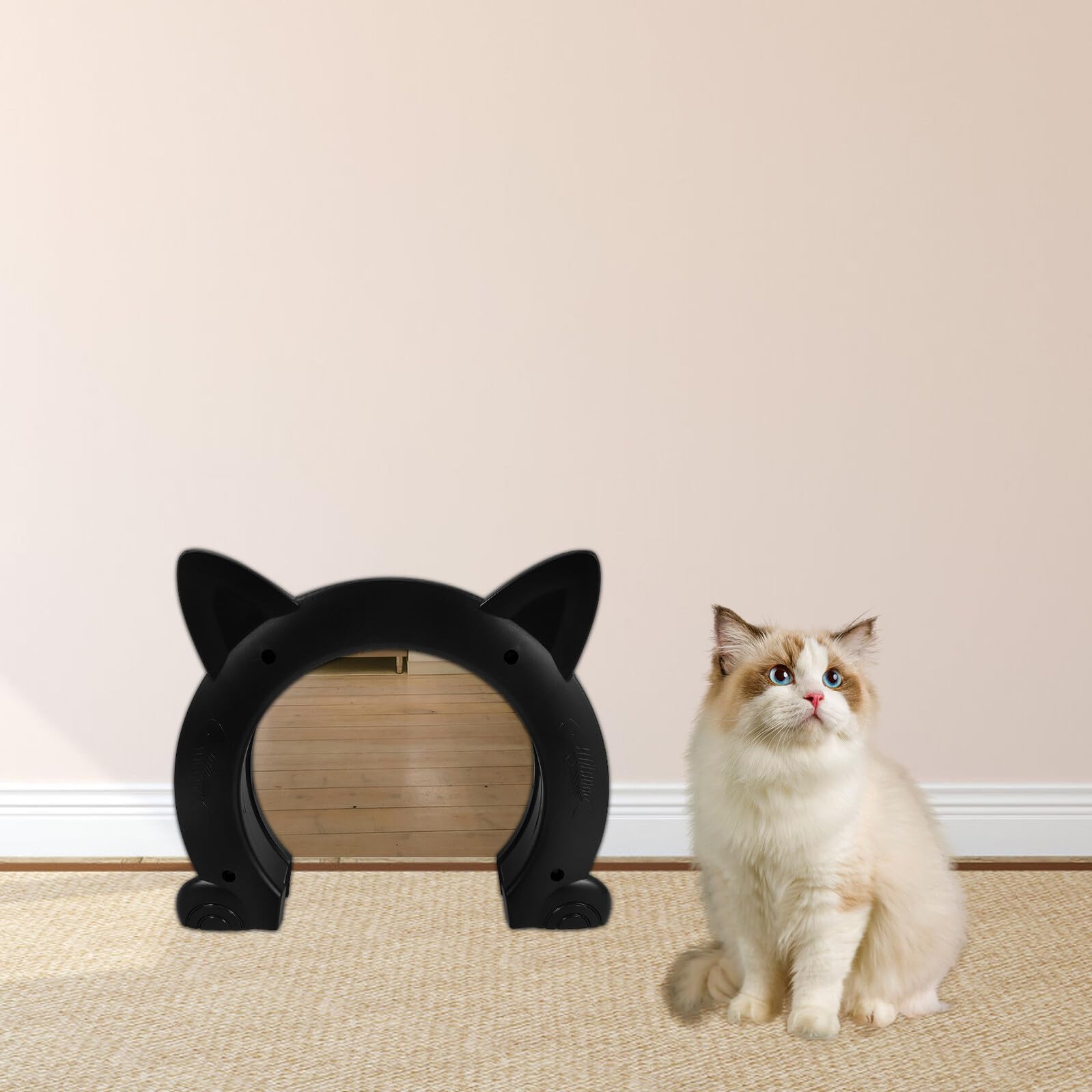Pet Interior Door Katze Design Robustes Kunststoffmaterial Mittlere Sichere Katzenklappe für Innenbereich Vielseitig für Katzen und Kleine Hunde Einfache Reinigung Langlebig und