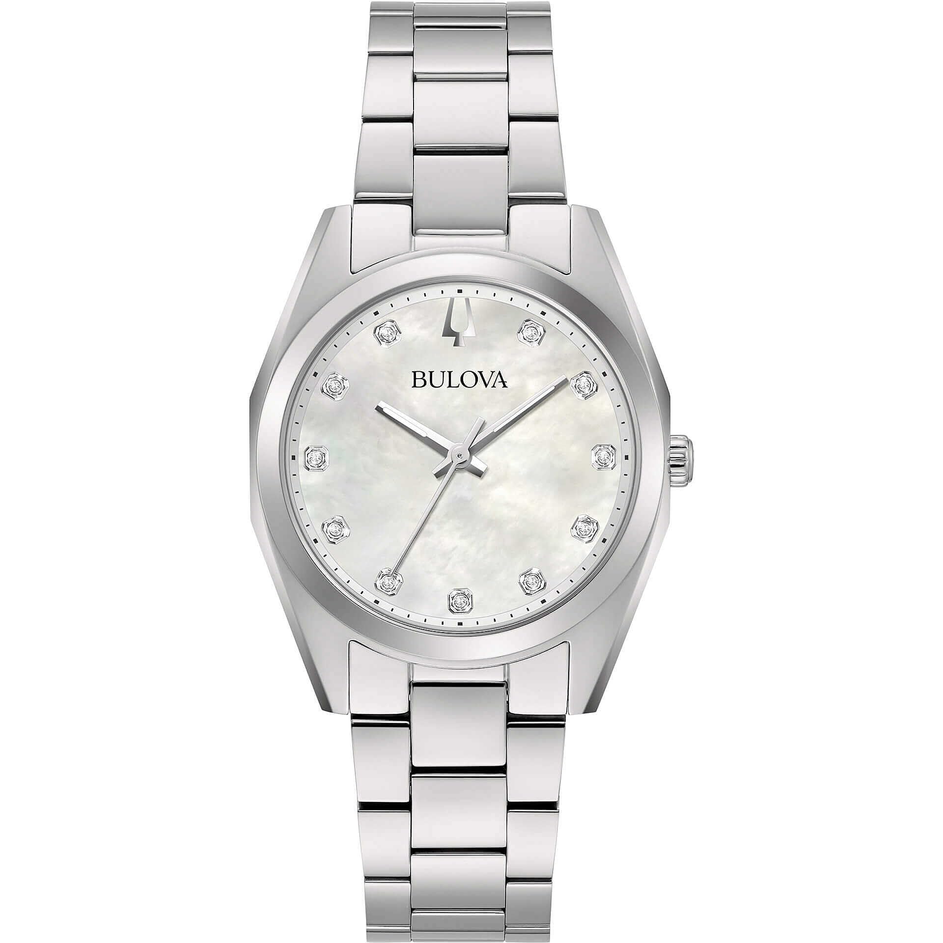 BULOVA orologio donna acciao quadrante madreperla con diamanti 96P228