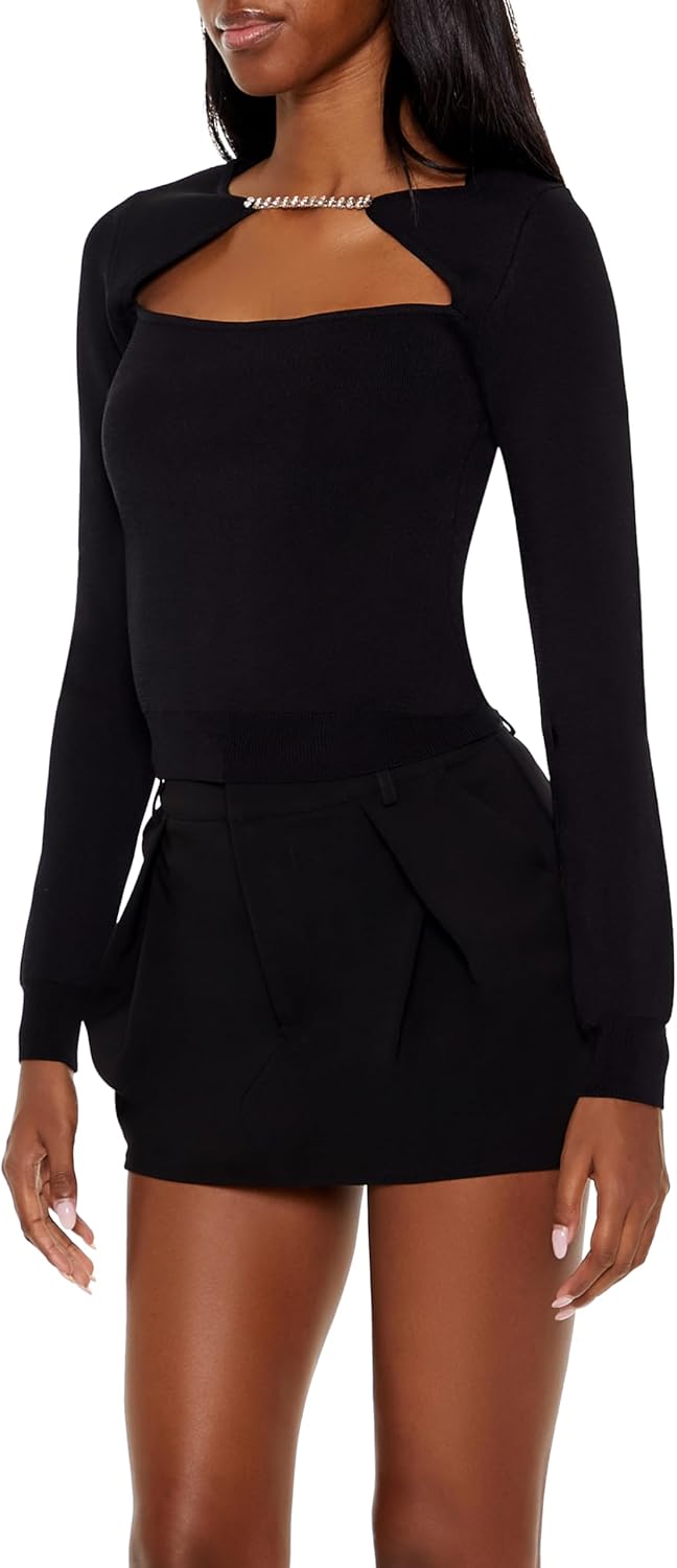 Forever 21 Womens Faux Gem Cutout Sweater - Image 4