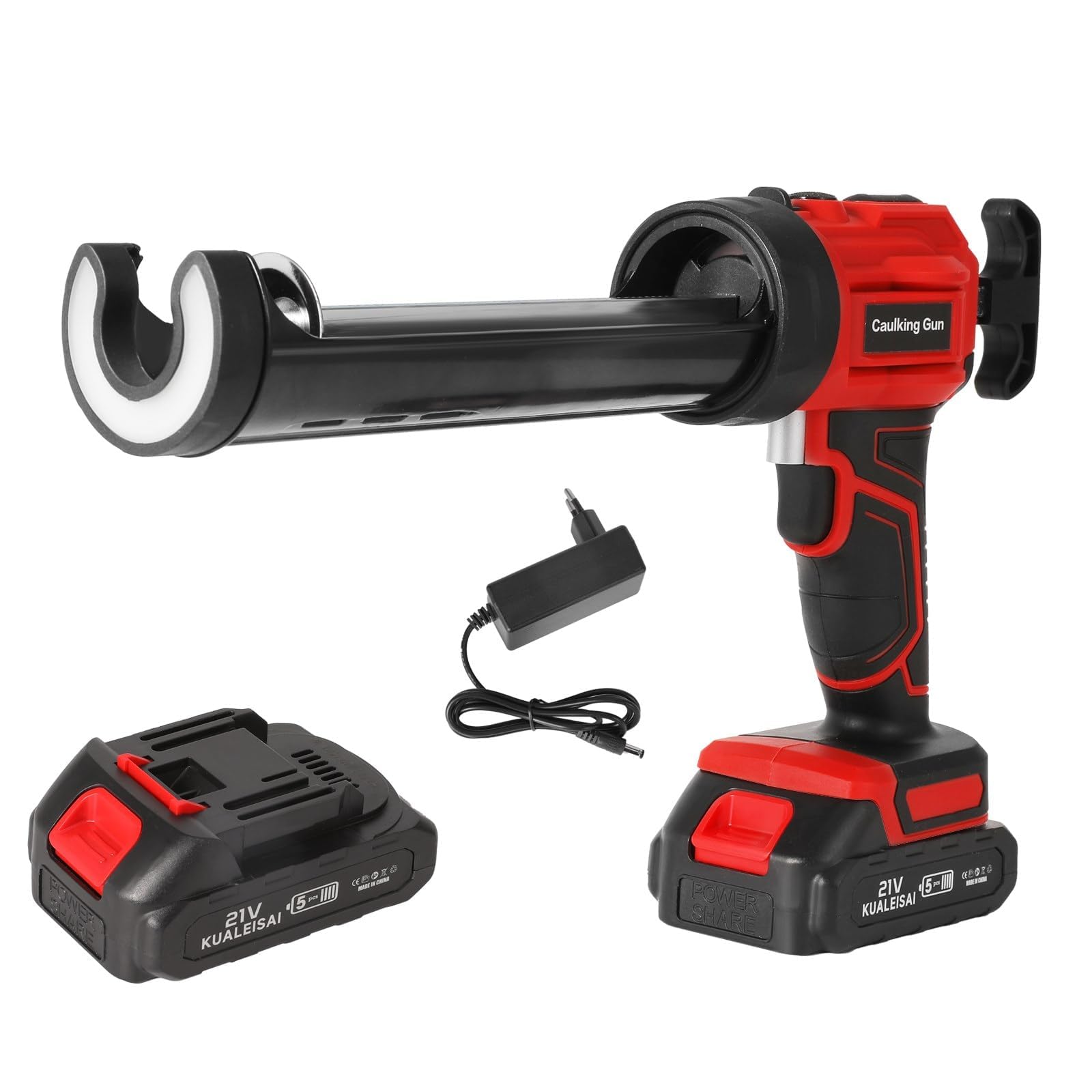 Pistolet Silicone Électrique 18V,Pistolet à Cartouche Electrique 1500mah,Pistolet Silicone Avec Led,4 Vitesses Réglables,Pompe a Silicone 300Ml Sceller,Anti-Goutte,Pour Étanchéité (1 Batterie)