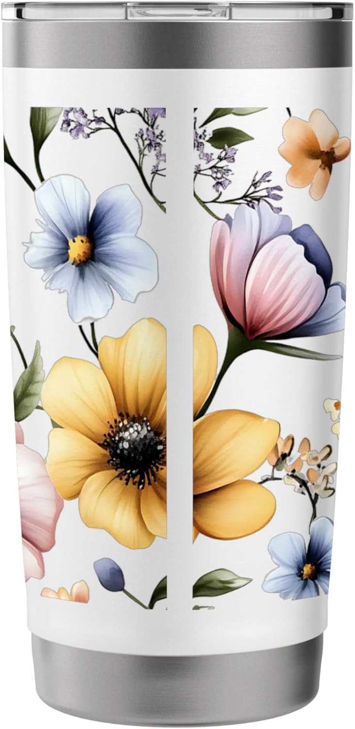 Elegant Floral Pattern Stainless Steel Insulated Tumbler - Image 4