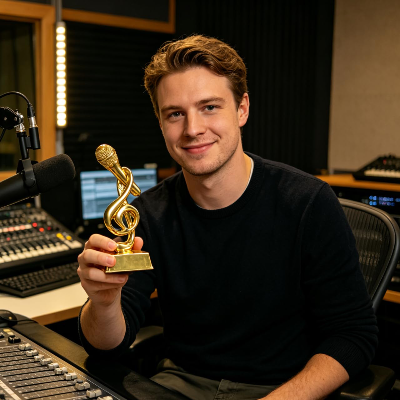 Sosoport Trophée du Microphone De Bureau pour Enfants Trophée Décoratif en Forme De Micro Récompense pour Concours De Chant Classe Et Chambre 7.87 X 2.95 X 1.57 Pouces