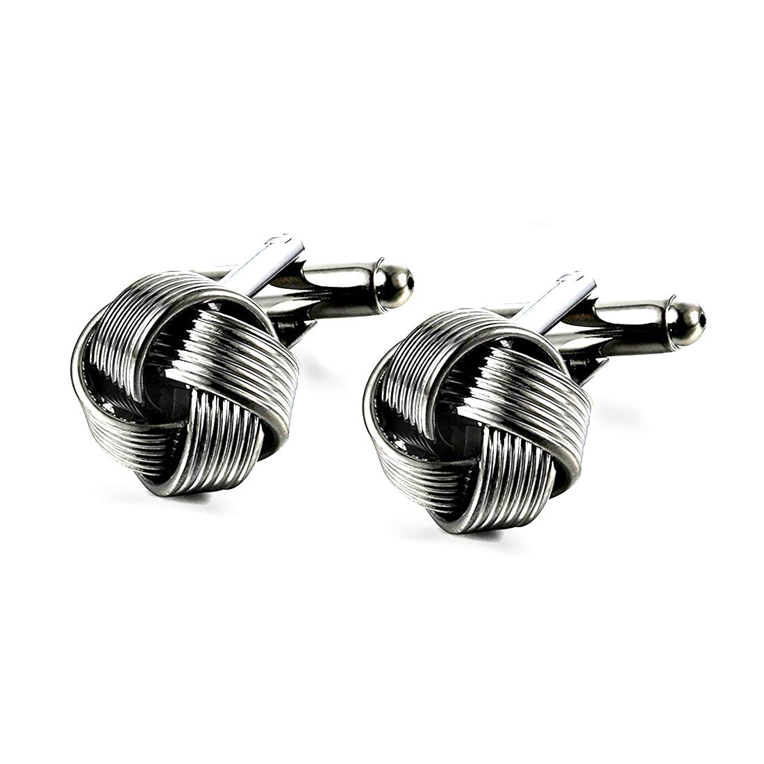 Peora Knot Silver Grey Cufflinks for Men Corporate Business Gift - Valentines Gift for Him (B07PGQ62XD) Amazon Price History, Amazon Price Tracker
