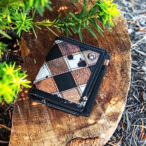 Image of Black /Brown Patchwork Bifold Money Clip Wallet by Hooey