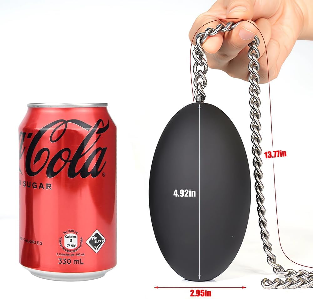 Liquid Silicone Anal Plugs Egg-Shaped Butt Plug with Stainless Steel Pull Chain Prostate Massager Vaginal Stimulation for Women Men Couple Romi (M)