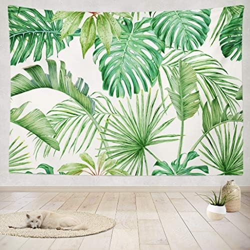 ASOCO Tapestry Wall Handing Green Leaf Tropical Leaves Monster a Strelitzia Palms Watercolor Wall Tapestry for Bedroom Living Room Dorm 60X80 Inches
