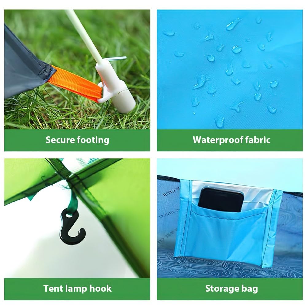 Tente de camping automatique pour 3 à 4 personnes - Dôme instantané - 2 en 1 - Double couche - Étanche - Avec bâche extérieure amovible - Tente familiale imperméable et coupe-vent pour randonnée Tente de camping automatique pour 3 à 4 personnes - Dôme instantané - 2 en 1 - Double couche - Étanche - Avec bâche extérieure amovible - Tente familiale imperméable et coupe-vent pour randonnée