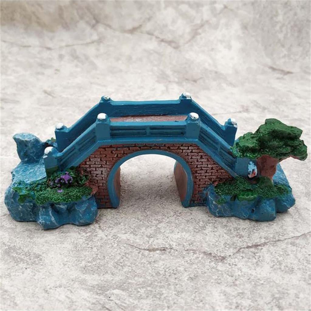 Acuario Paisajismo Puente Decoración Acuario Rockery Scenic Simulación Puente Paisajismo Goldfish Tank Decoración