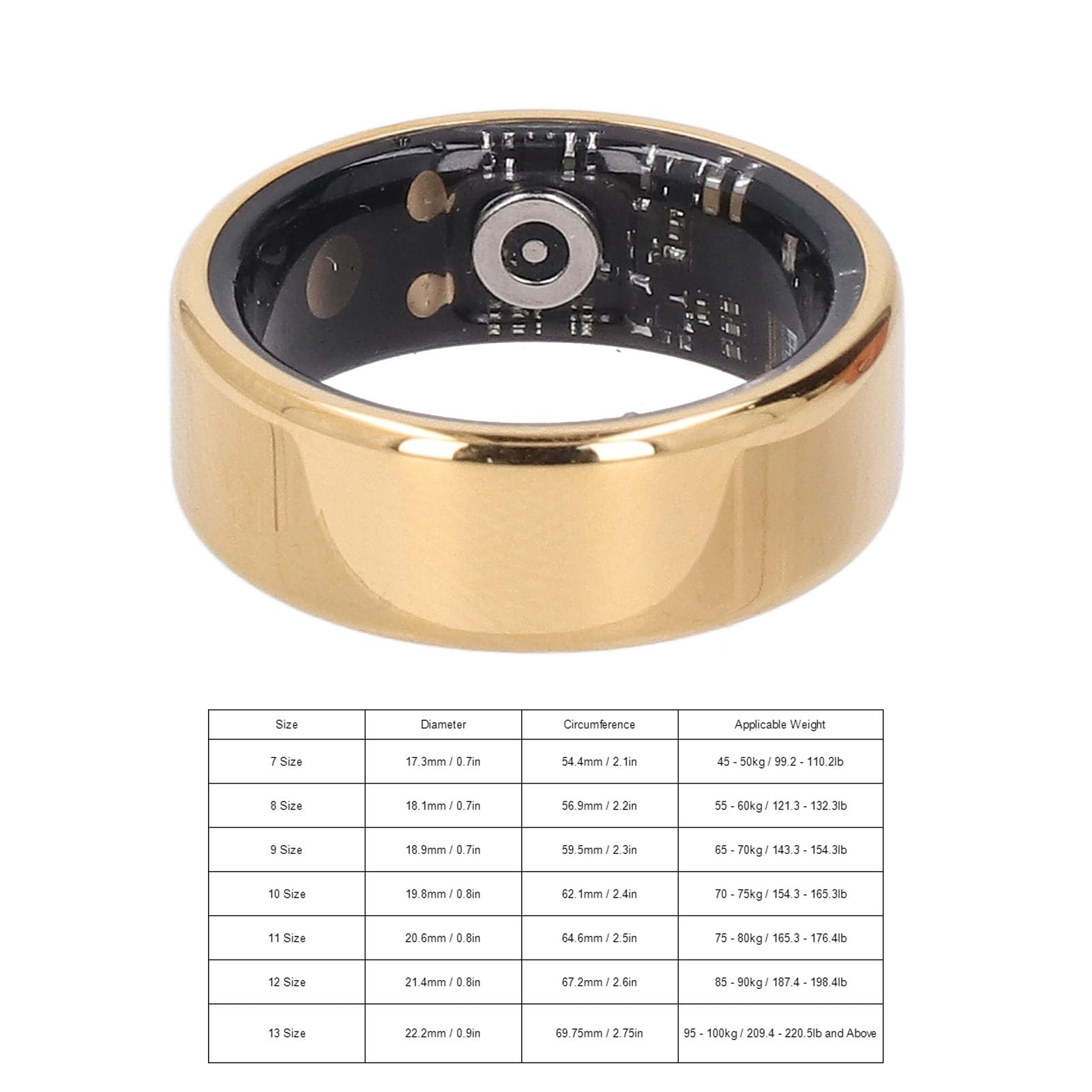 ciciglow Anillo Inteligente para Salud con Seguimiento de Actividad Física, Contador de Pasos Impermeable IP68 para Hombre y Mujer, Monitor de Sueño y Calorías, Pulsera Deportiva A