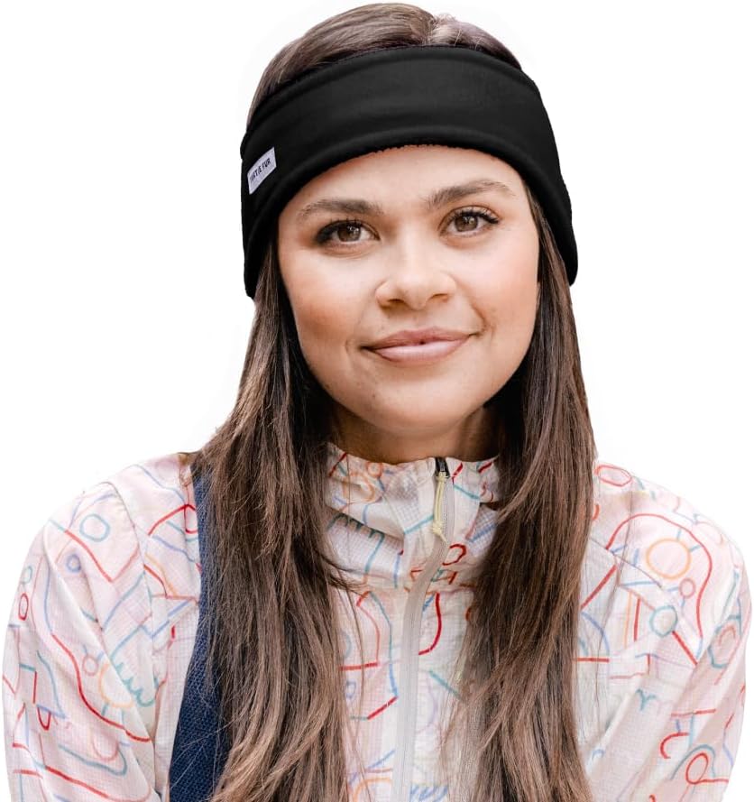 Turtle Fur Double-Layer Bang Band, Chelonia 150 Fleece Headband,Black,One Size