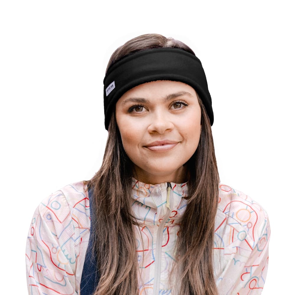 Turtle Fur Double-Layer Bang Band, Chelonia 150 Fleece Headband,Black,One Size