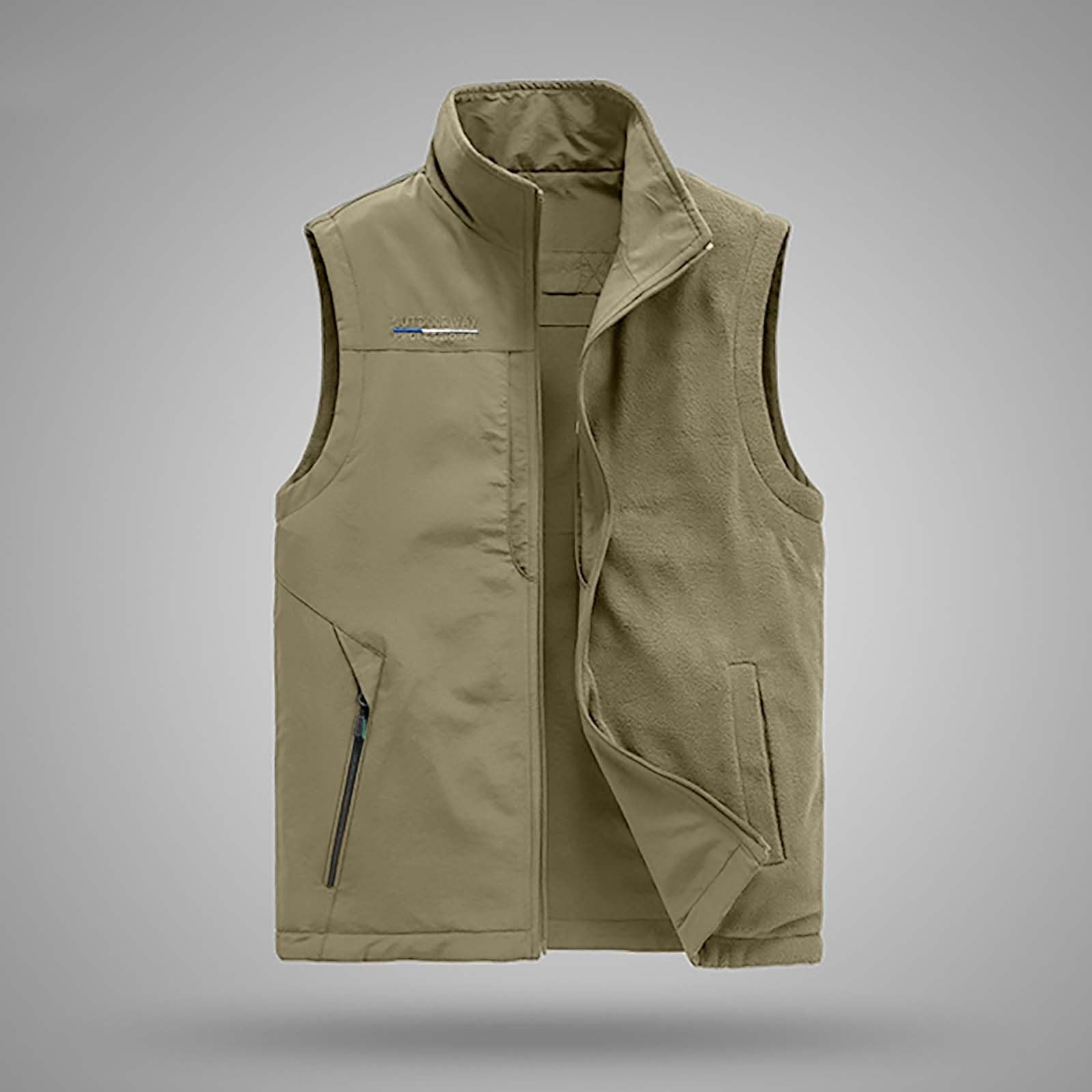 Chalecos ligeros con bolsillos para hombre, chaleco de forro polar para trabajo al aire libre, chaleco de caza con múltiples bolsillos, chaleco calentador de invierno, chaquetas sin mangas, para pesca
