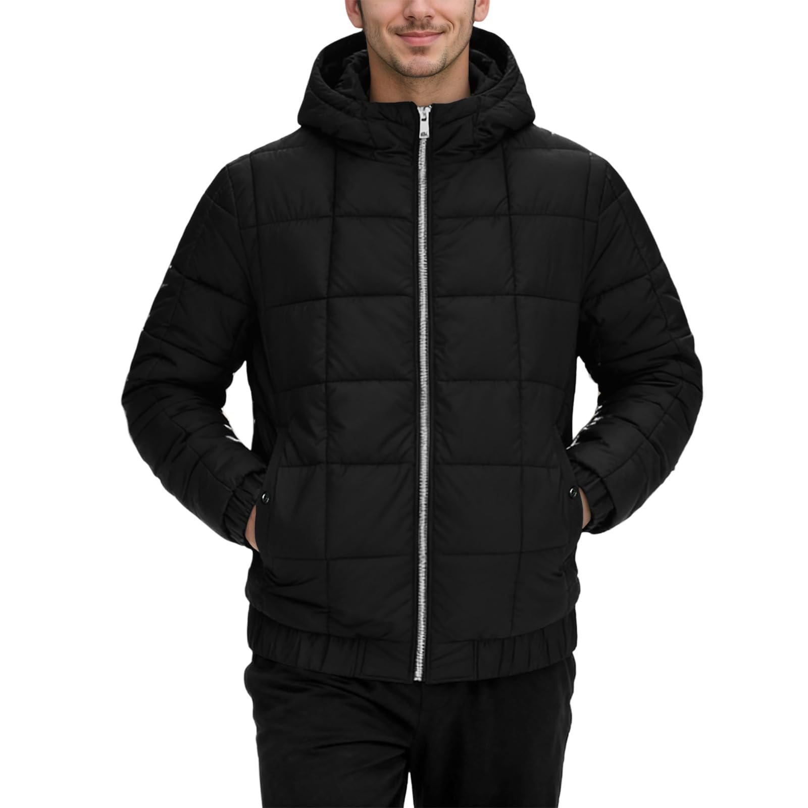 Abrigo Hombre Sobretudo Homem Parka Larga Hombre Parka Militar Abrigo Acolchado Chaqueta Acolchada Entretiempo Tres Cuartos Chaqueta Militar Tres Cuartos Plumas Casaco Acolchoado Homem Negro Jacket
