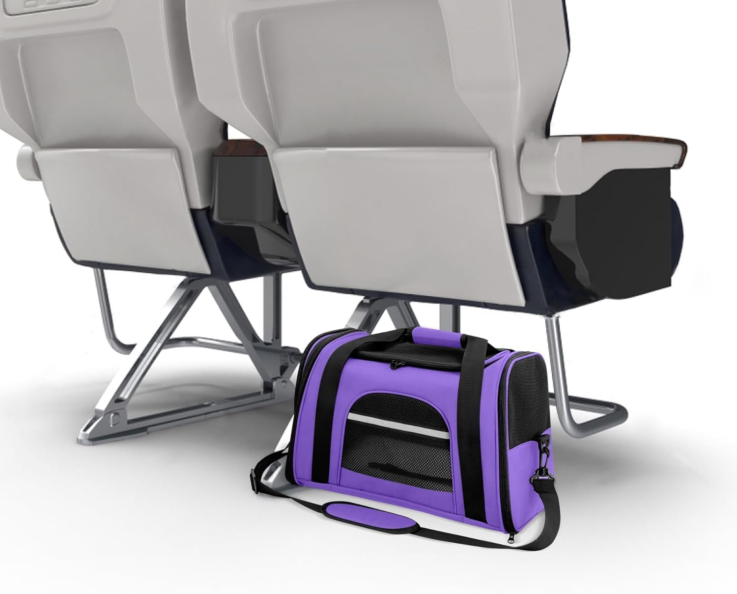 Trasportino per Cani e Gatti Borsa per Animali Portatile Pieghevole Borsa per Gatti Traspirante con Ciotola per Acqua Portatile (Viola)