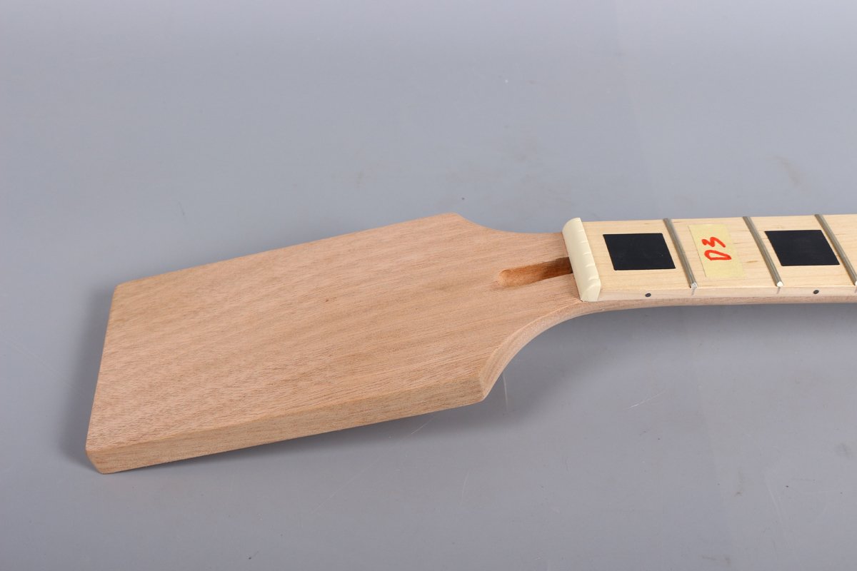 Wymiana gryfu gitary elektrycznej 22 progów 24,75 cala DIY gitara Paddle Head klonowe drewno mahoniowe