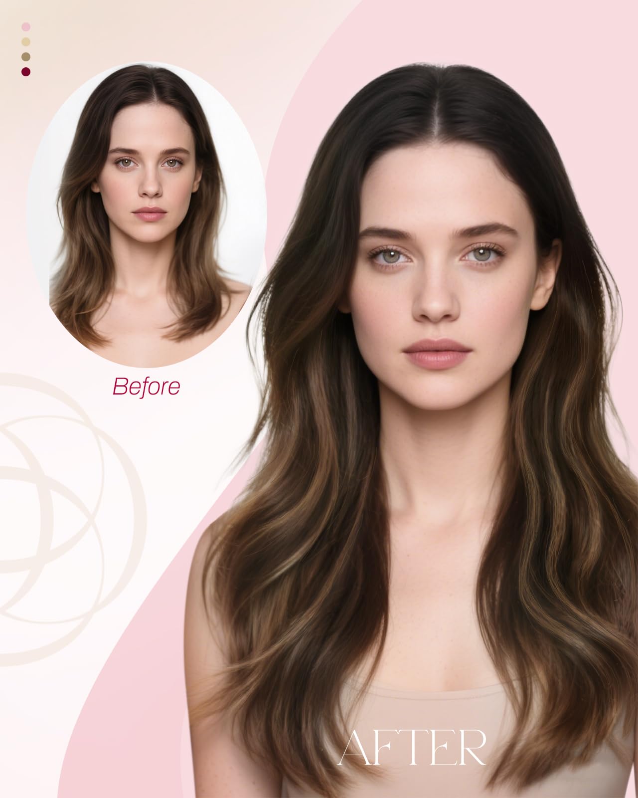 Moresoo Nano Hair Extension Remy Hair 18 Inch 1g/s Balayage Dark Brown and Medium Brown Nano Beads Human Hair Extensions Natural Reflection 50 Strands #2/6/2 — view 6