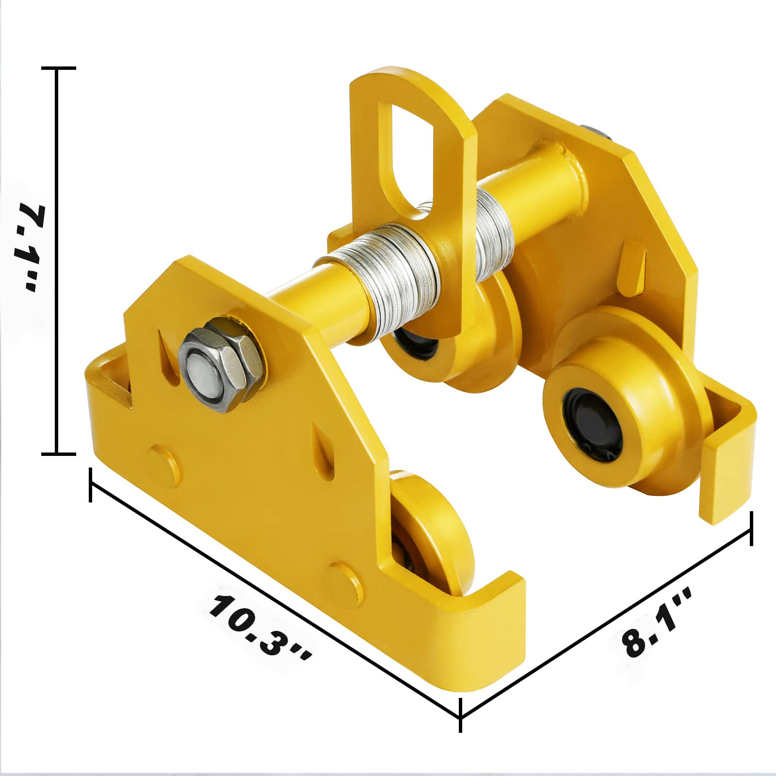 HONYTA 4400LBS Manual Trolley 2 Ton Capacity,Push Beam Trolley,I-beam Flange Width 3.5 Inch - 5.5 Inch,Dual Wheels Hoist for Straight Curved I Beam