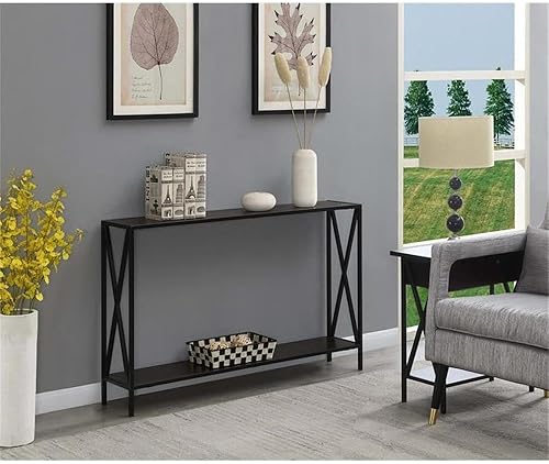 Miniatura 7 de Convenience Concepts Tucson - Mesa de consola, color negro/cereza. Cereza/Negro,Barnwood / Negro,Roble Inglés/Negro,Negro,Gris/Negro,Espresso /