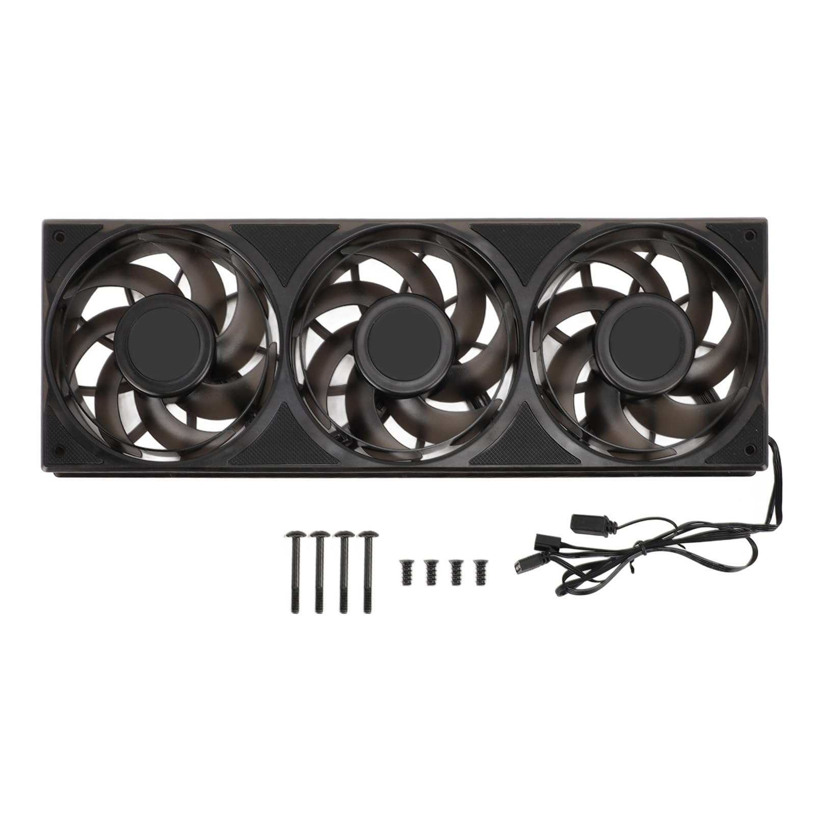 Silent 3 w 1 Wentylator Obudowy Komputera z 2200 Obr./pm ARGB, PWM 4 Pin do Wzmocnionego Chłodzenia, Biała Ciche Chłód 360 Mm z łożyskami MFDB i 7 Ostrzami (BLACK)