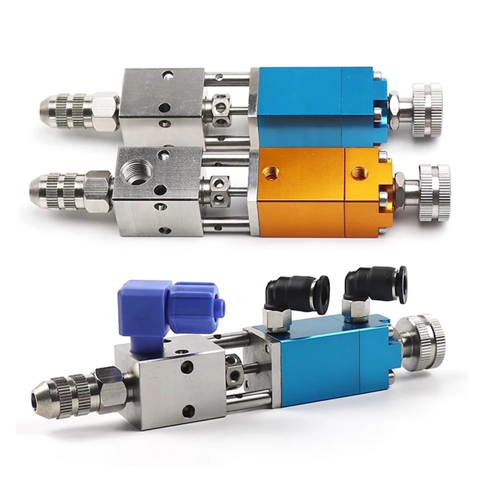 Nobirtbsa One Color Pneumatic Micrometer Uv Glue Dispenser Valve Thimble Dispensing Tools 2121 With(2121 With Micrometer A)