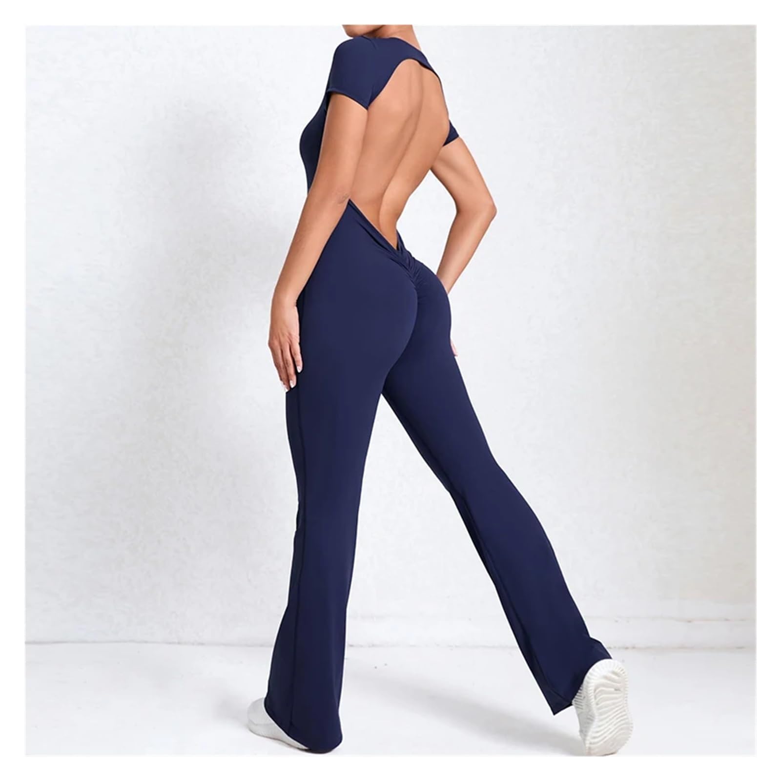 Mono De Gimnasio For Mujer, Ropa De Yoga De Una Pieza, Ropa De Entrenamiento De Baile Latino, Mono Acampanado
