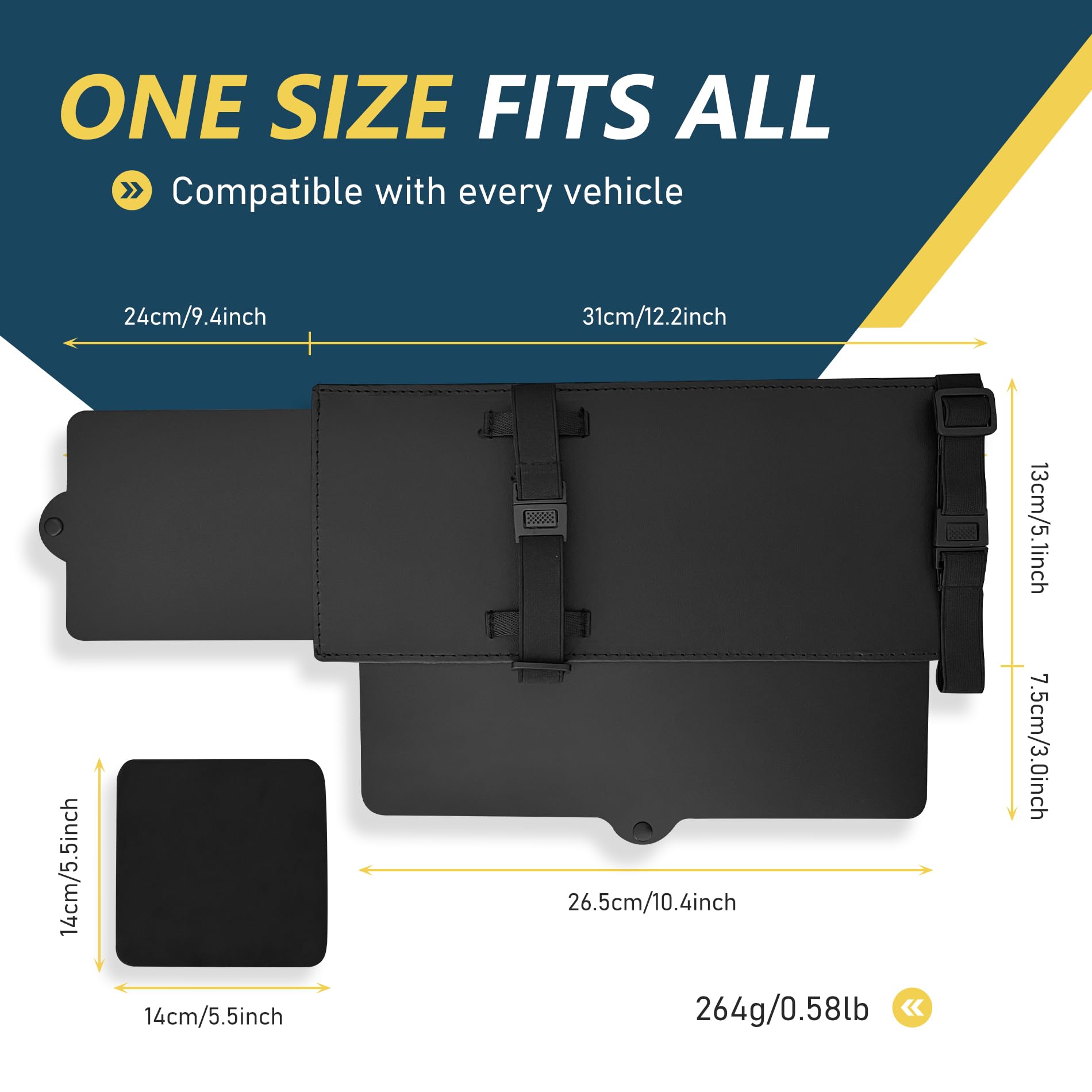 UBRAVE Extensor De Parasol para Coche,Antideslumbrante Protector Ventana Coche,Parasol De Coche Ajustable,Antideslumbrante,Anti-UV, Adecuado para Todos Los Coches,1 Pieza - Negro