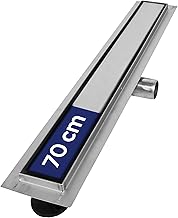 Vilstein Shower Drain with Siphon, Drainage Channel for Floor and Shower, 140 cm Edge