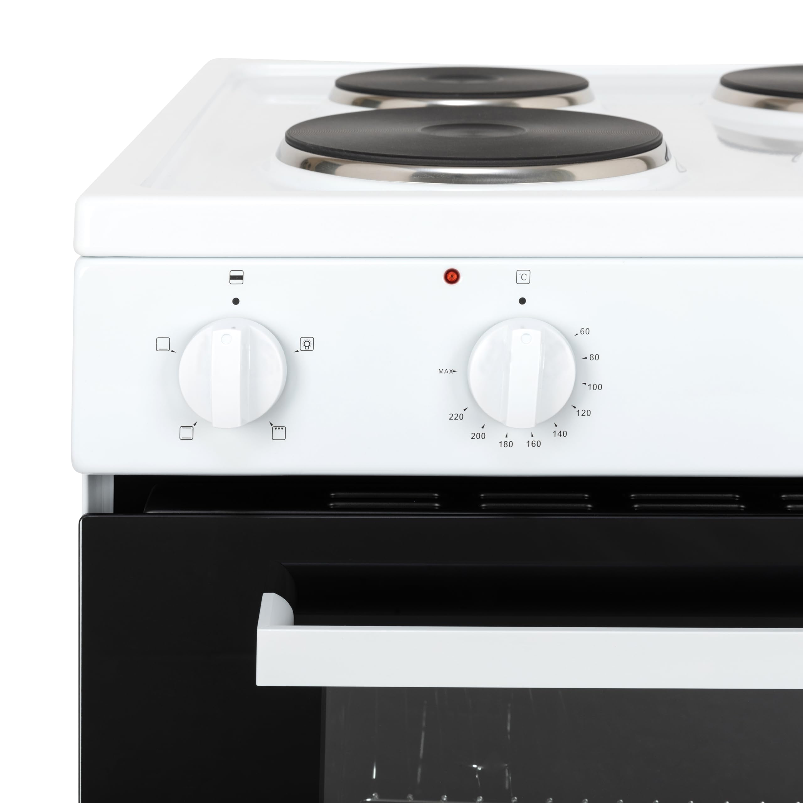 Willow WSE60WH 68L Freestanding Single Cavity Cooker, 60cm Electric Cooker - White — view 3