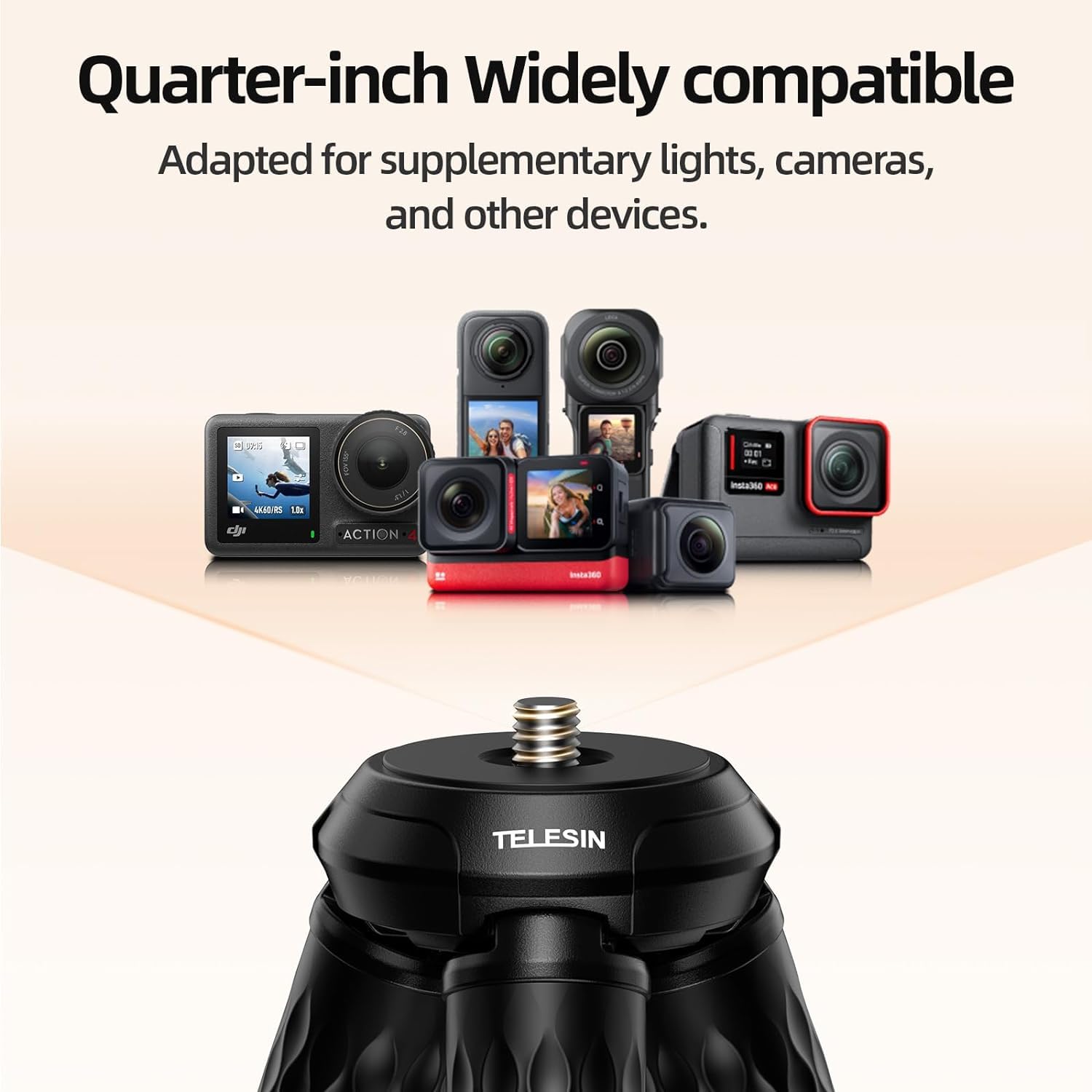 Telesin Magnetic Flexible Mag Safe Phone Tripod for iPhone Bendable Legs Tripod Stand Travel Tripod for Insta 360 Camera Vlogging With ¼ Inch Screw Mount For Action Cameras - Image 2