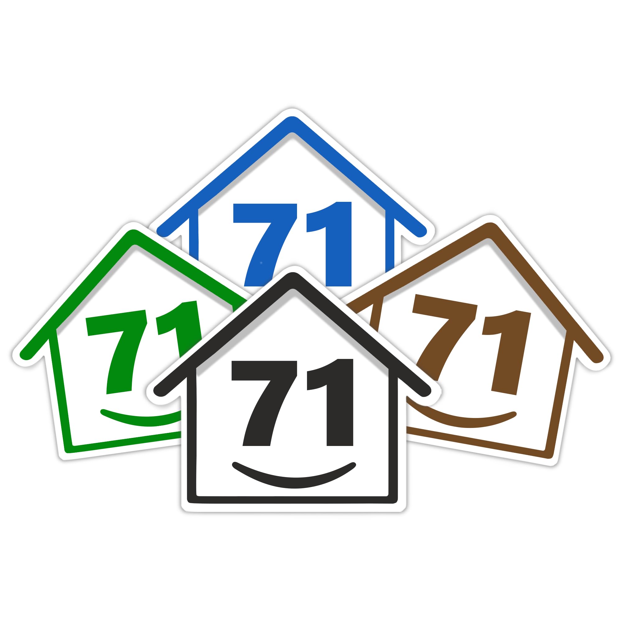 4 x Bin Numbers for Wheelie Bins, 1-99, 15cm ‘Happy House’ Colour Design Dustbin Stickers, Easy Application Stick On Number Stickers - Weatherproof Self Adhesive Vinyl – Blue, Black, Green, Brown (25) — view 74