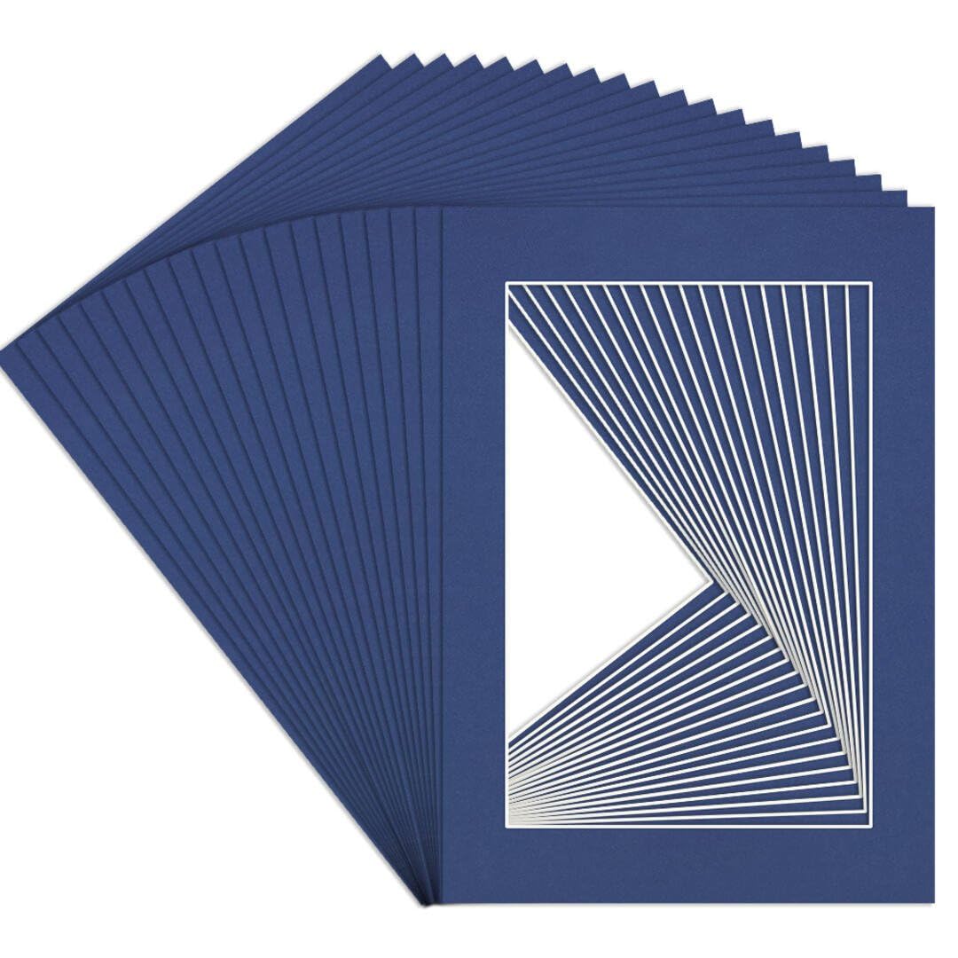 Procut Global A4 Blue Picture Mounts to Fit 9x6" Aperture - Precision Cut Cardboard Photo Mount - Ideal for Frames, Prints, Artwork & Certificates - Sizes & Colours Available - 20 Pack