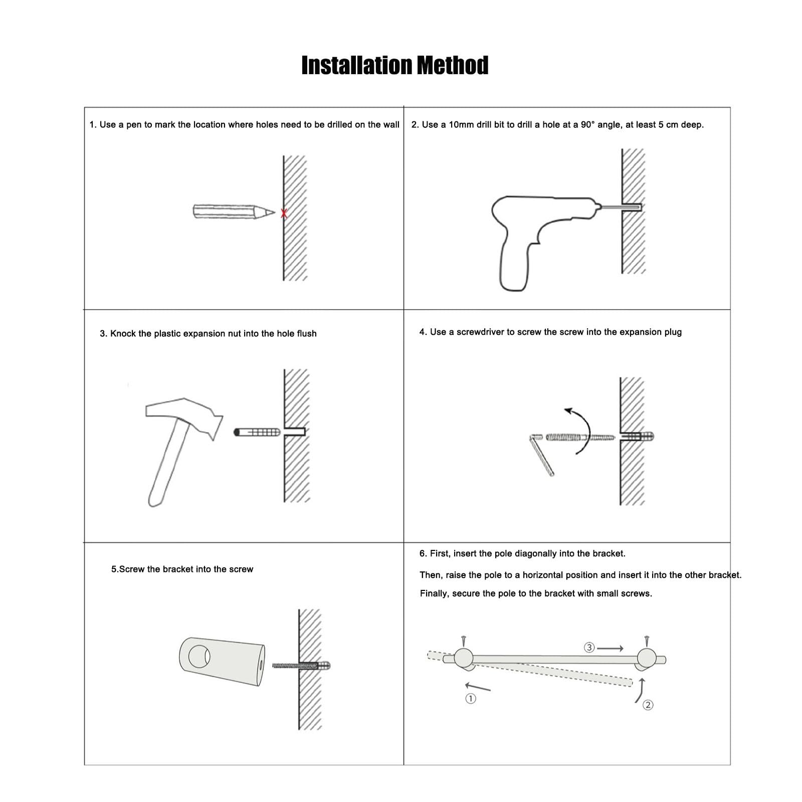 Tringle extensible en bois massif de 25 mm pour rideaux et ains, idéale pour la décoration de la maison, 280 cm