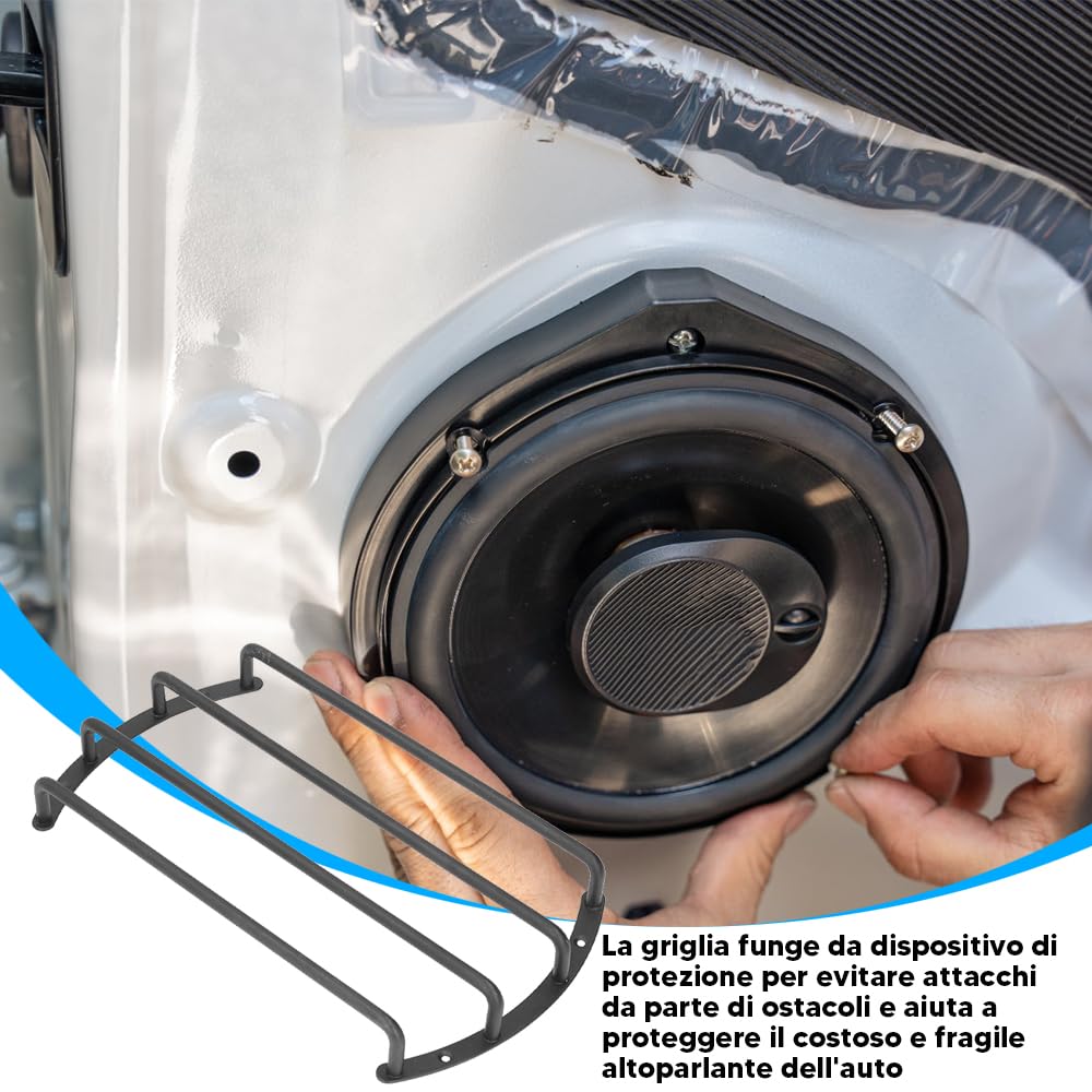 COPPIA GRIGLIE PROTEZIONE Altoparlanti Woofer Logo Abarth Scorpione EUR 30,00 - IT - Foto 3