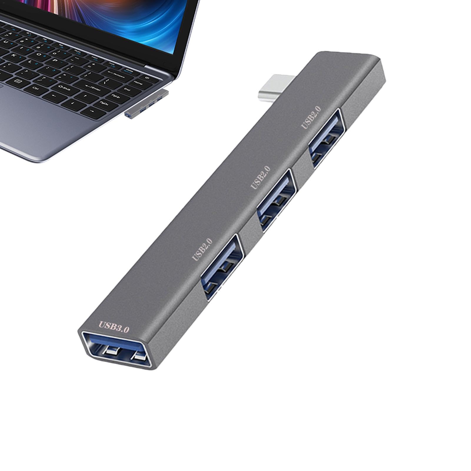 Generic Multiport USB Hub - 4 Port USB Hub Adapter Aluminum Shell Design USB Splitter Long Lasting Portable