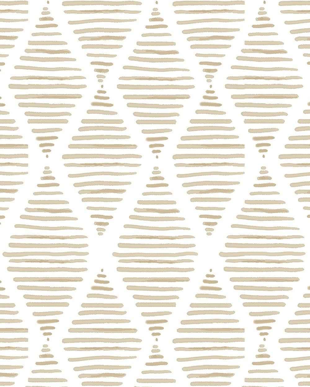 Modern White and Beige Peel and Stick Wallpaper Stripe Removable Wallpaper Vinyl Waterproof Contact Paper Shelf Paper Drawer Liner Roll for Bedroom Living Room.Neutral 17.7"x480"
