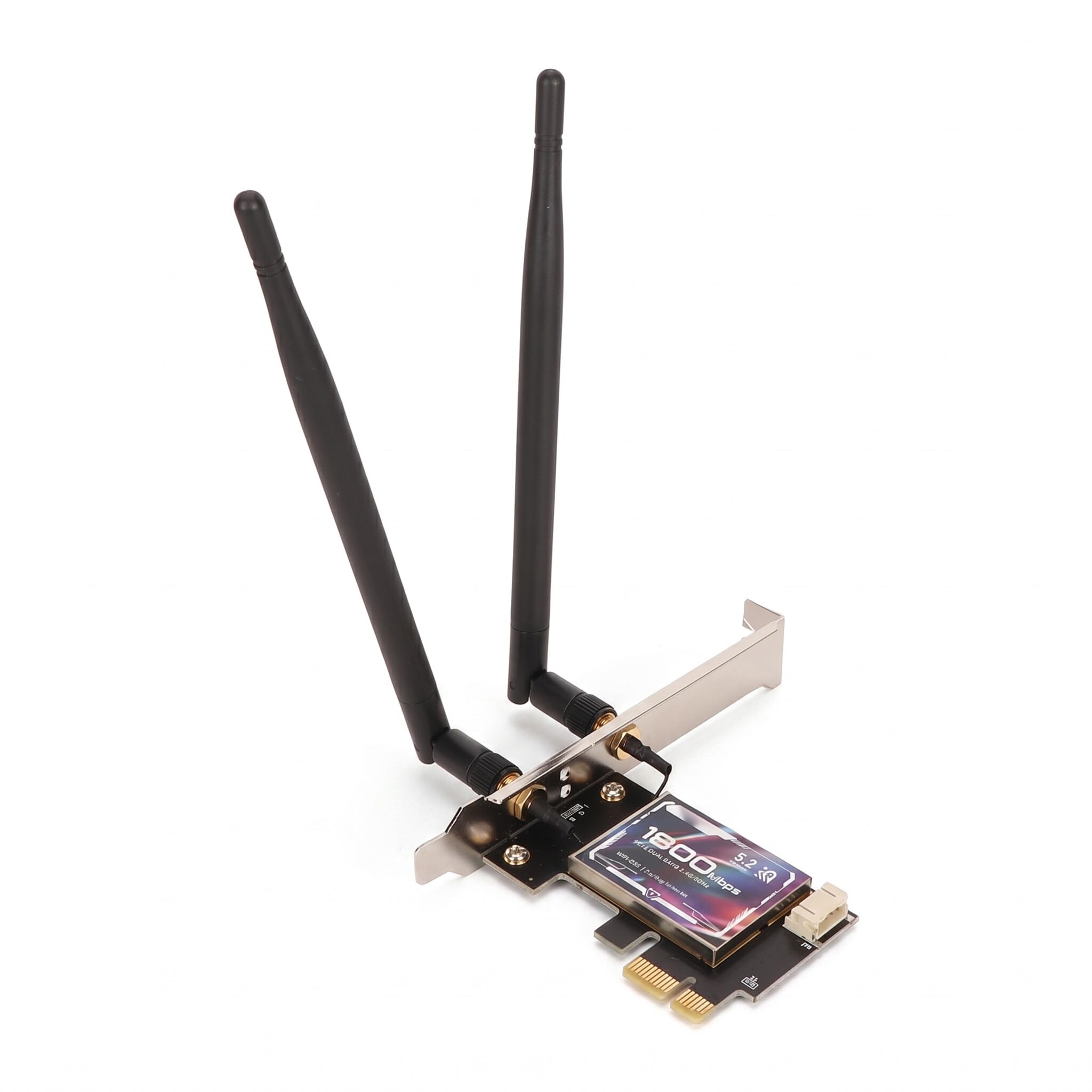Tarjeta WiFi6 AX1800 PCIe WiFi, Adaptador Inalámbrico PCI E de Doble Banda, Bluetooth 5.2, WPA3, Tarjeta de Red PCIe 802.11AX, Antena Dual de 6dBi, Soporte de Perfil bajo,