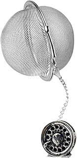 F9 Infuseur à thé en forme de bobine de poisson en étain anglais sur une feuille de thé en acier inoxydable