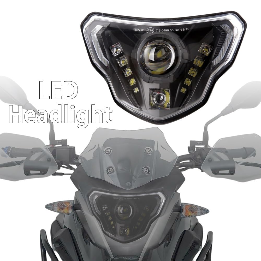 Reflektory motocyklowe Pasuje do Bmw G310GS G310R G 310 GS R 2016-2020 H4 żarówka reflektor z DRL reflektor motocyklowy LED reflektor Dirt Bike przednie światła