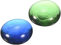 Vista 1 de MECCANIXITY Mármoles de vidrio plano de 0.669-0.748 in, piedras decorativas azules y verdes, cuentas de vidrio, relleno de jarrón de roca