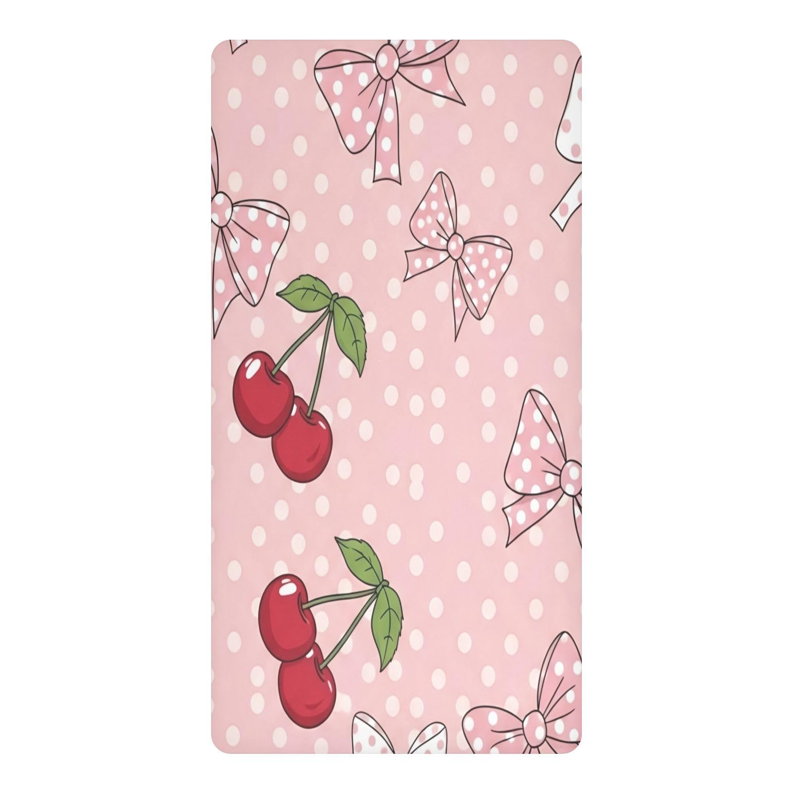 JiangGgen Cherry Baby Crib Sheet Soft Breathable for Standard Crib-M