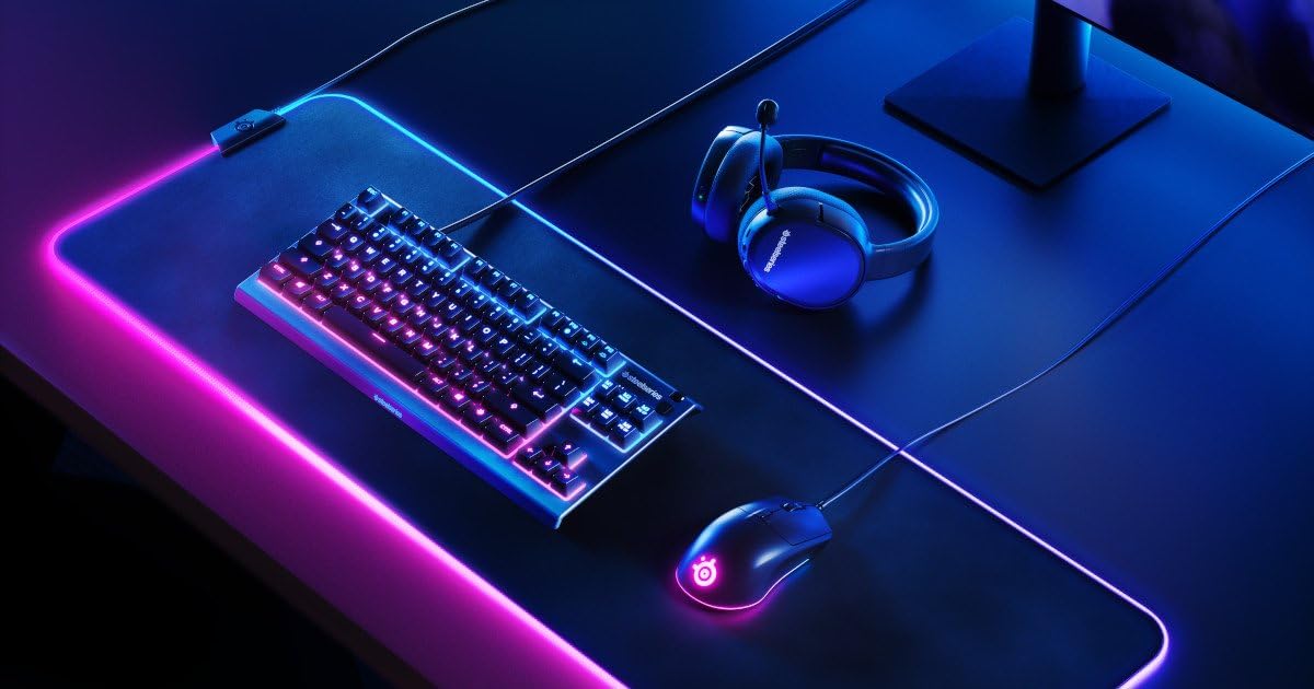 SteelSeries Apex 3 TKL RGB Gaming Keyboard – Tenkeyless Compact
