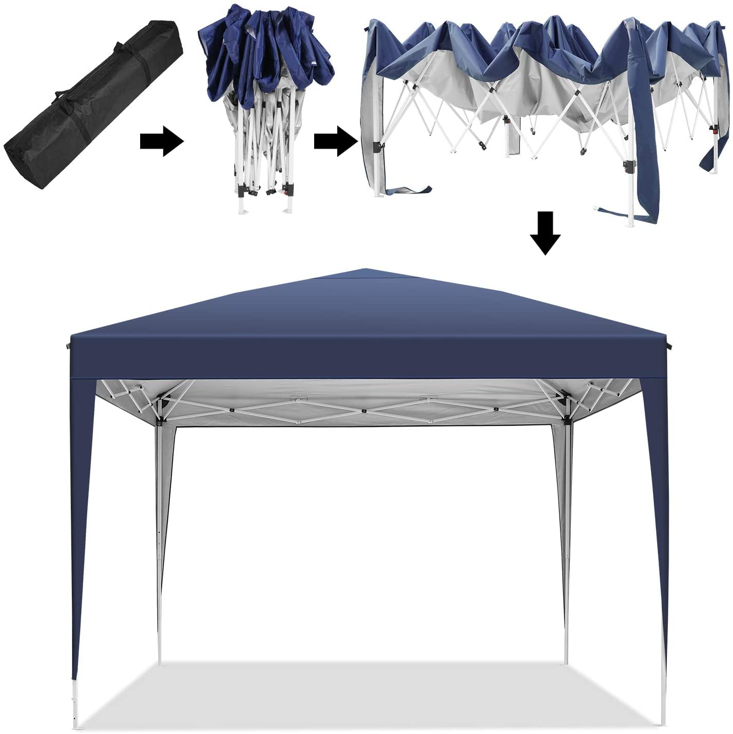 Amazon.com : COBIZI Tonnelle Pliante Imperméable 3x3 m Barnum Pliant Avec 4 Sac de Sable Chapiteau Pliable Tente de Reception,Jardin,Exterieur,Bleu : Sports & Outdoors