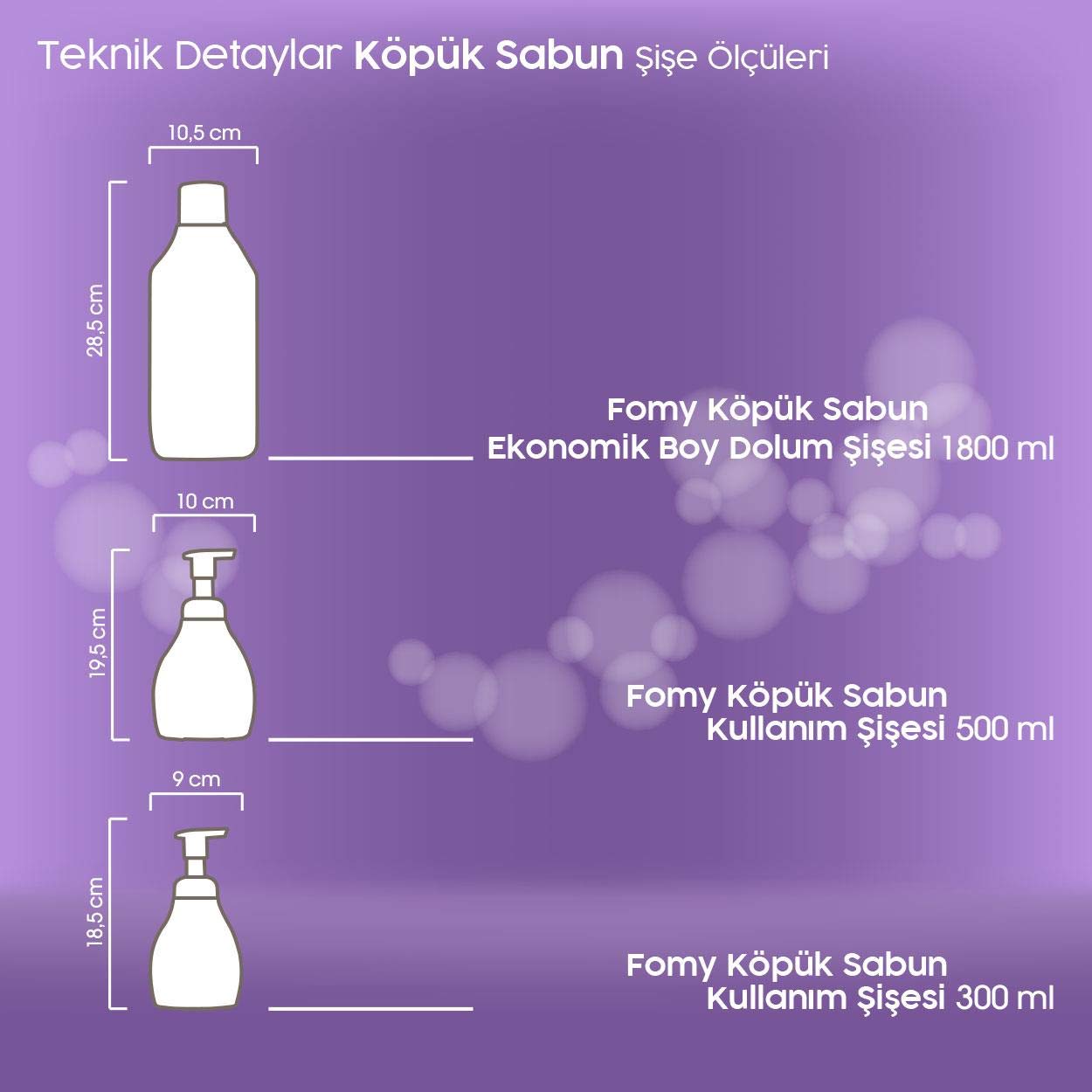 FOMY Doğal Lavanta Köpük Sabun El Yüz Vücut 500 ml