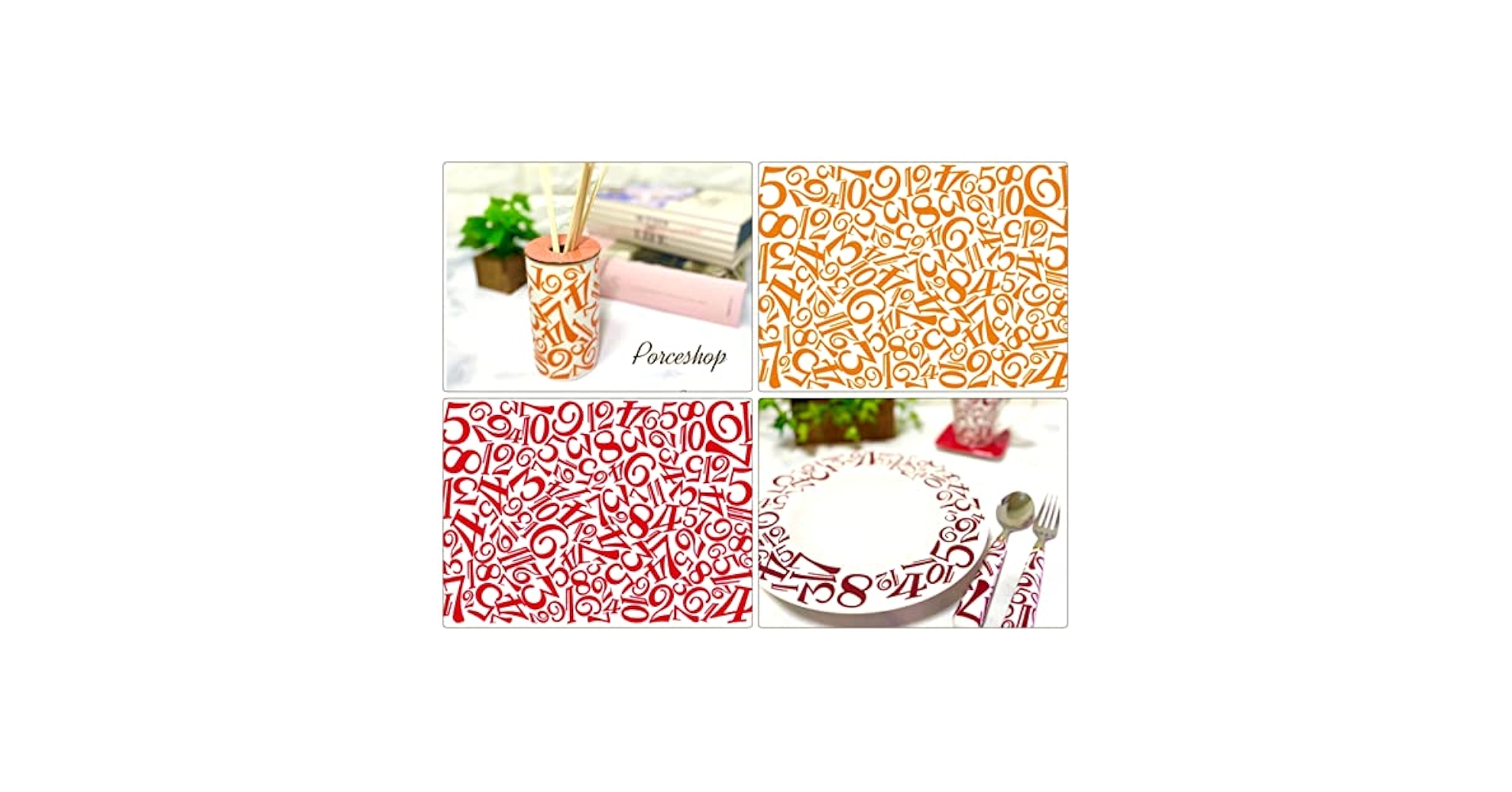 Amazon.co.jp: ポーセラーツ 転写紙【白磁用 セット割】numeral