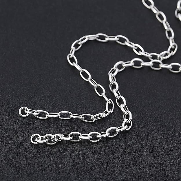 Image of THE MEN THING Chain for Men, Luxury Pure Titanium Steel Chain | Silver Stainless Steel Chain | Necklace Jewellery for Men & Boys