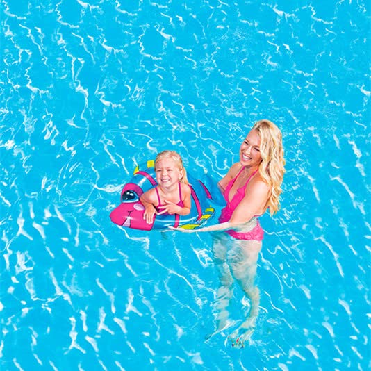 Image of Glan Inflatable Swim Ring Fish Shape Blow Up Floating Tube Raft for Swimming Pool Beach Summer Water Pool Toys for Kids Toddlers (Multicolour) (Fish Swimming Ring)
